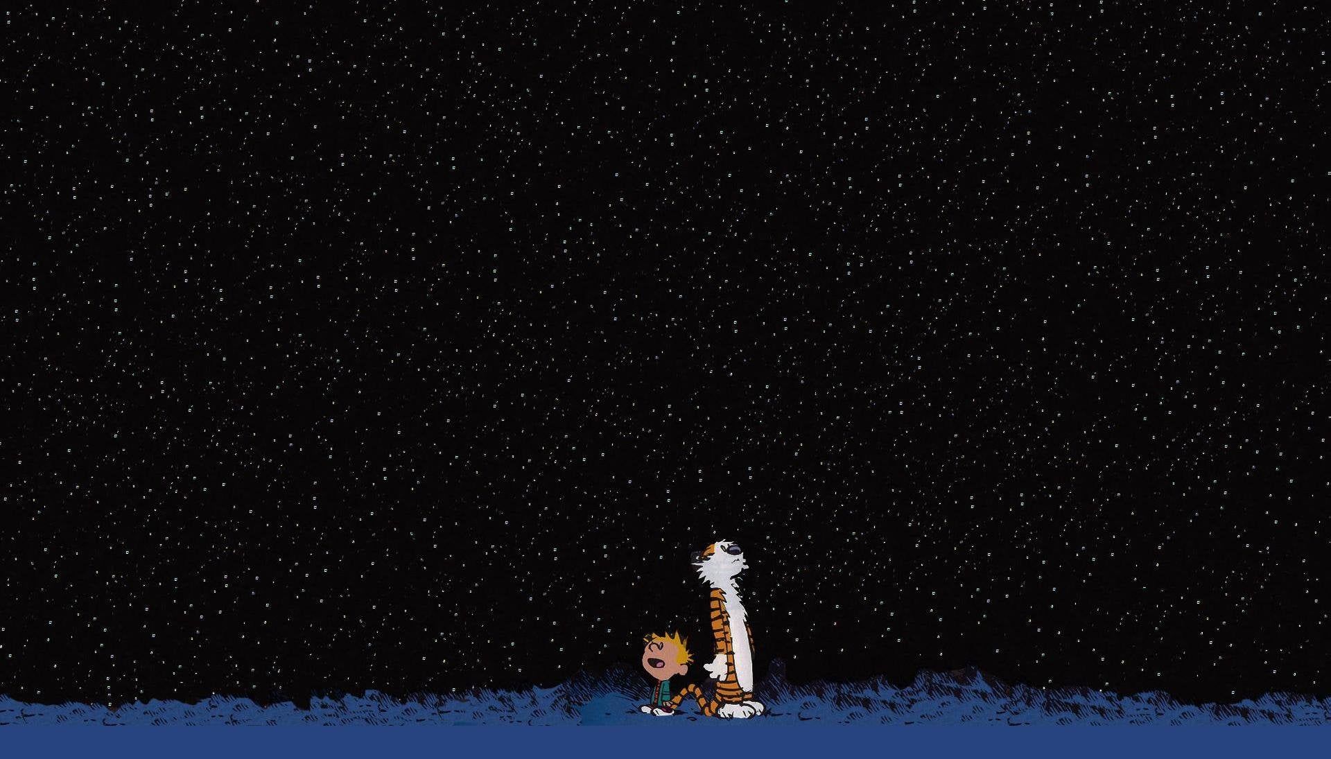 Calvin and Hobbes Wallpaper with extra on the bottom so they sit above your Windows 7 start bar nicely