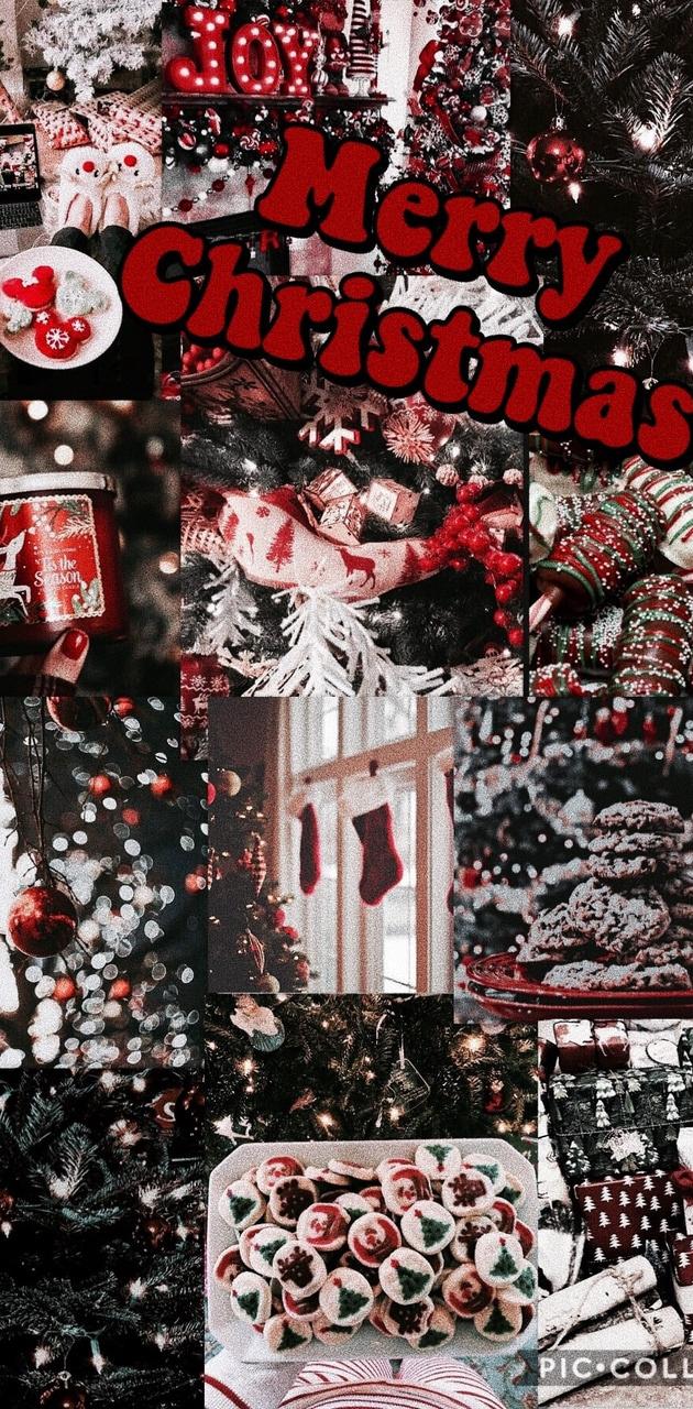 A collage of christmas decorations and food - Christmas
