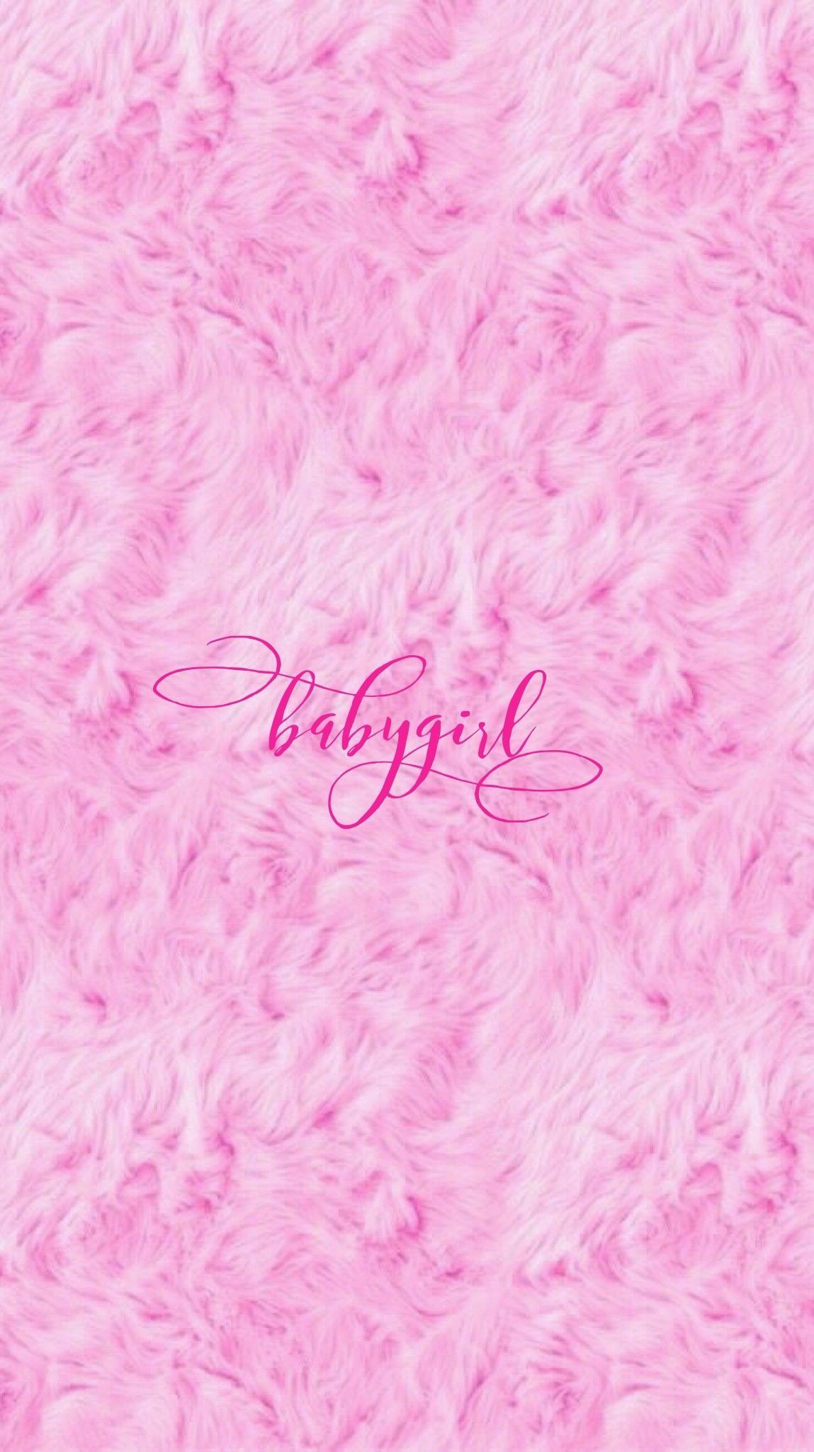 A pink fluffy background with the word babygirl in the middle - Barbie