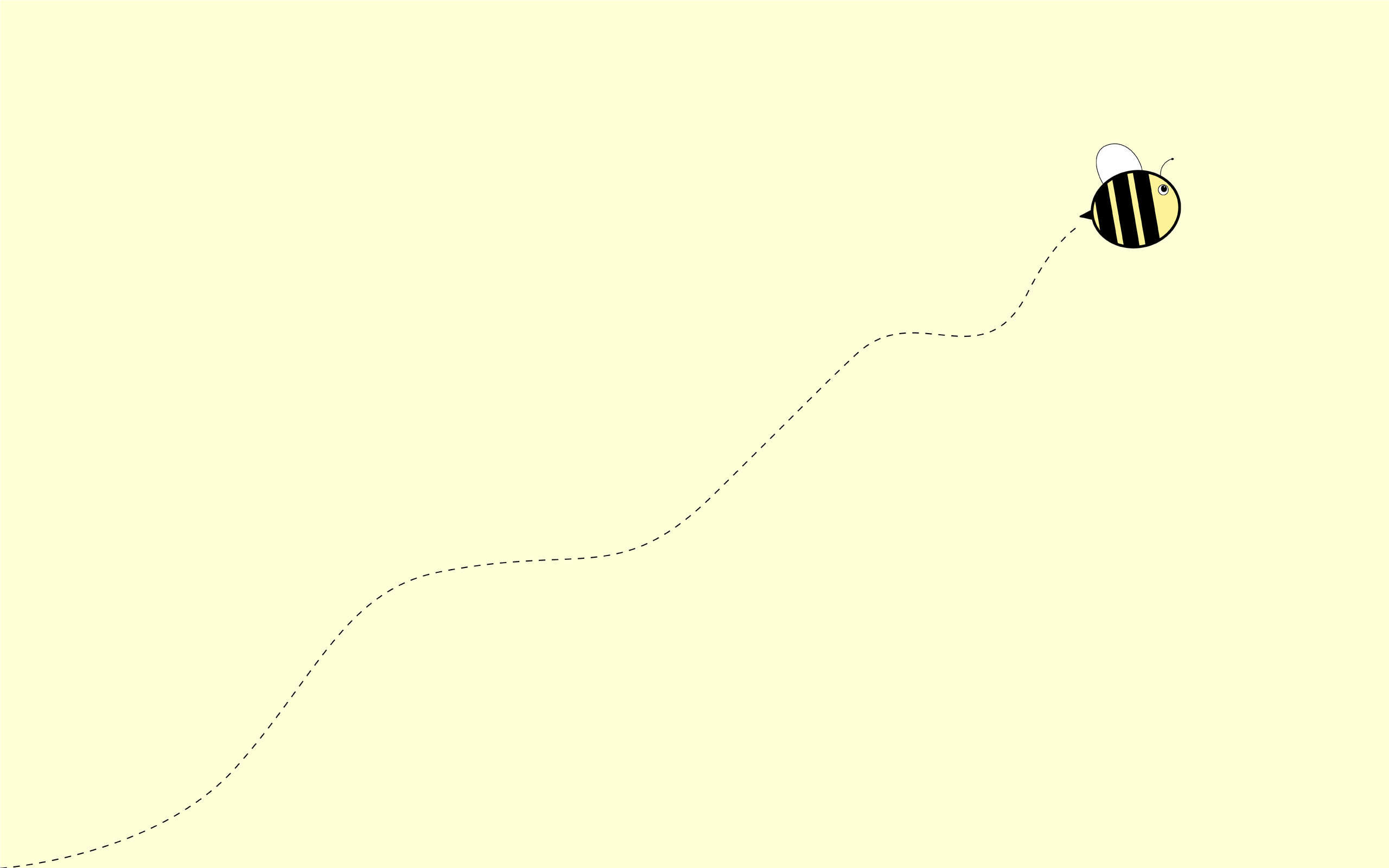 An illustration of a bee flying on a light yellow background - Bee
