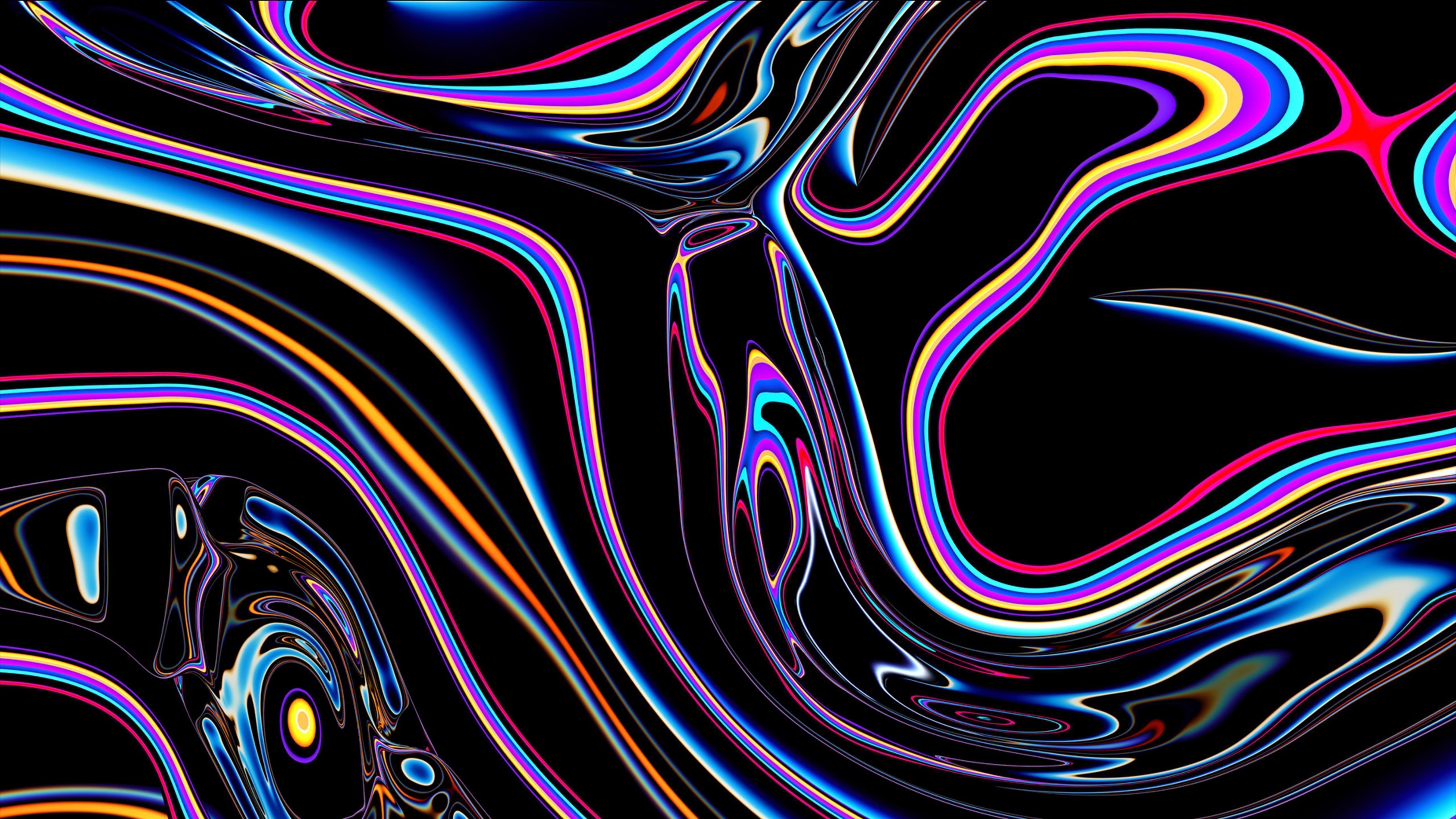 A colorful abstract design with swirling lines - MacBook