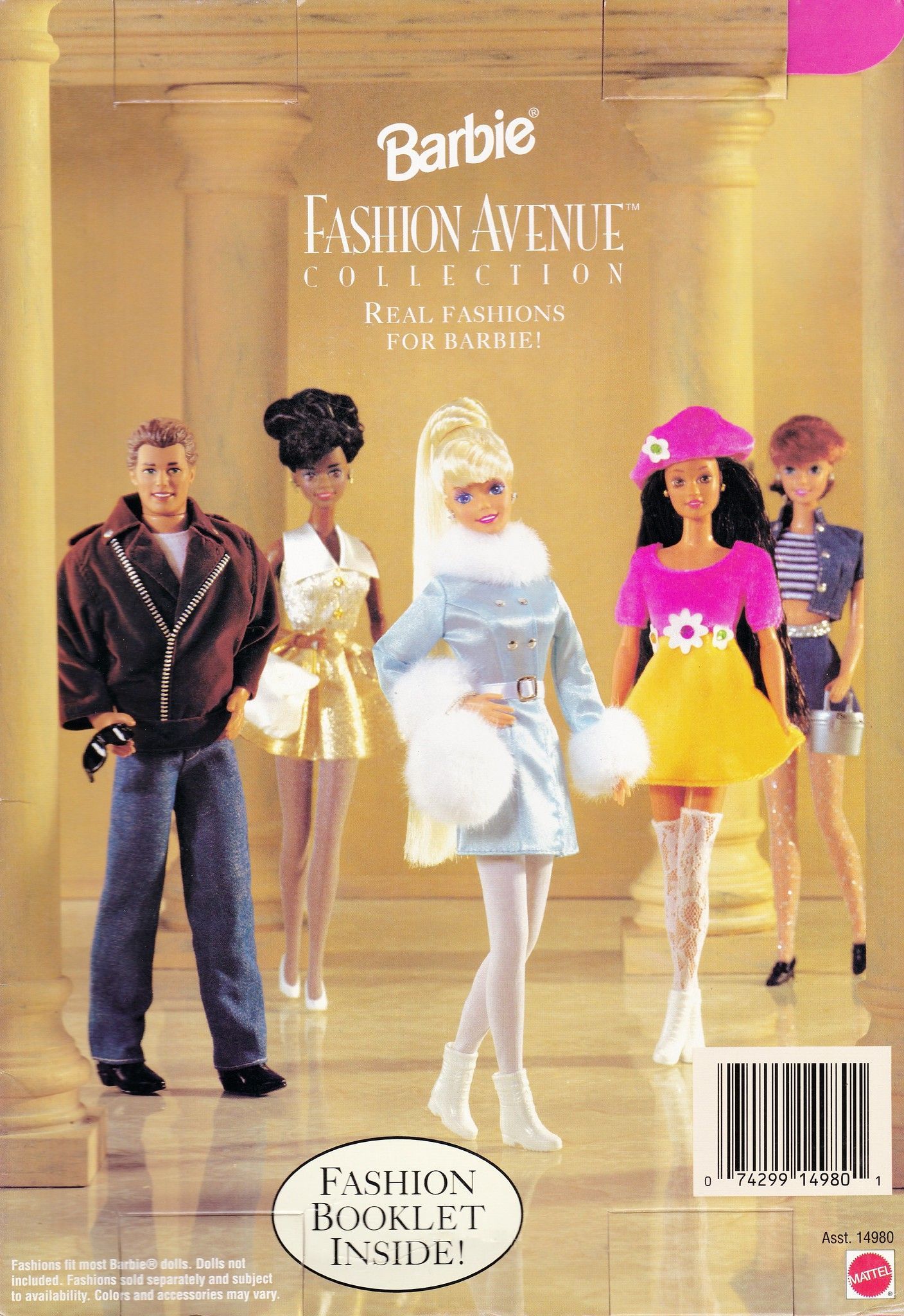 The back of the Fashion Avenue Collection box shows the four dolls in the line. - Barbie