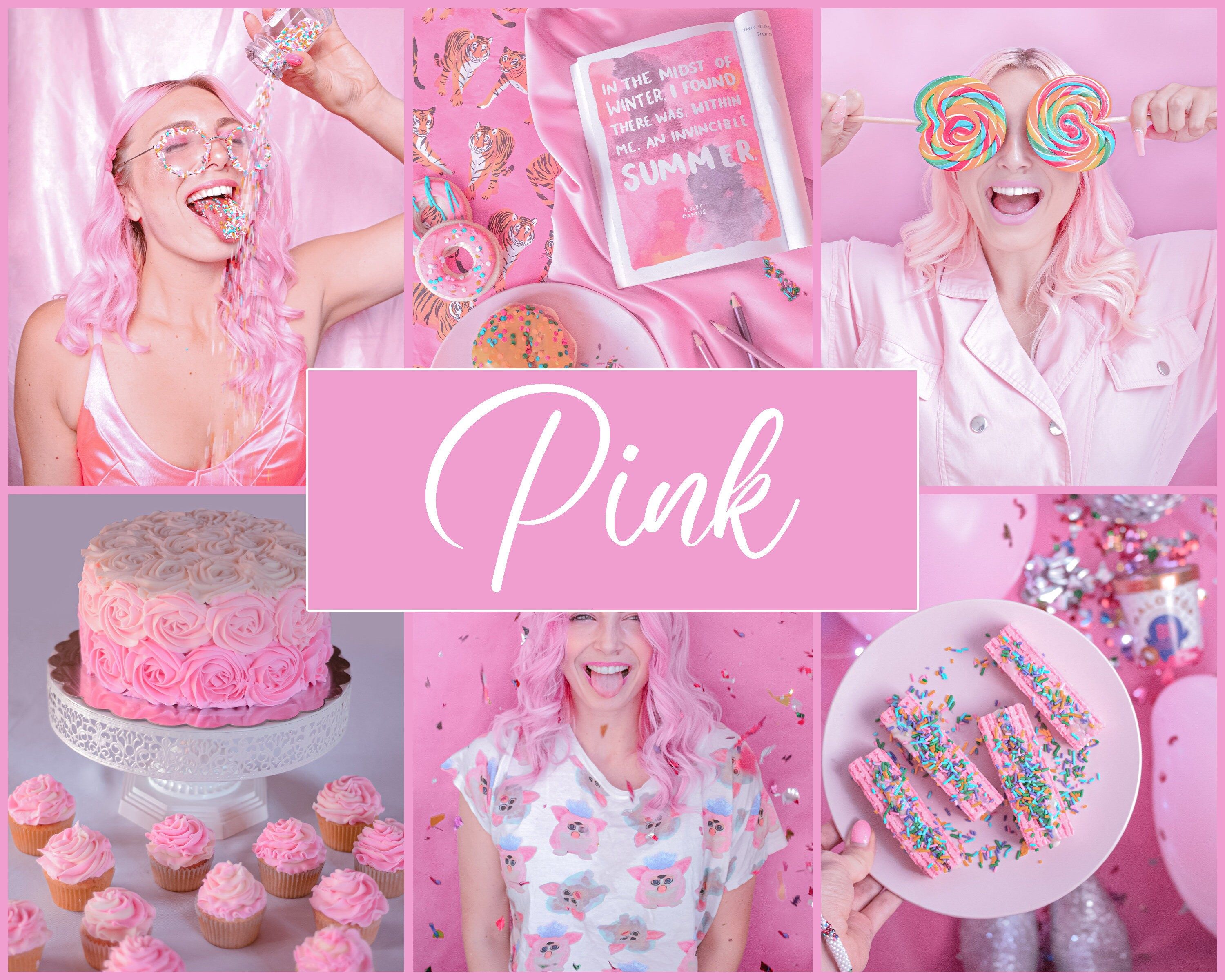 A collage of pictures with the word pink - Barbie
