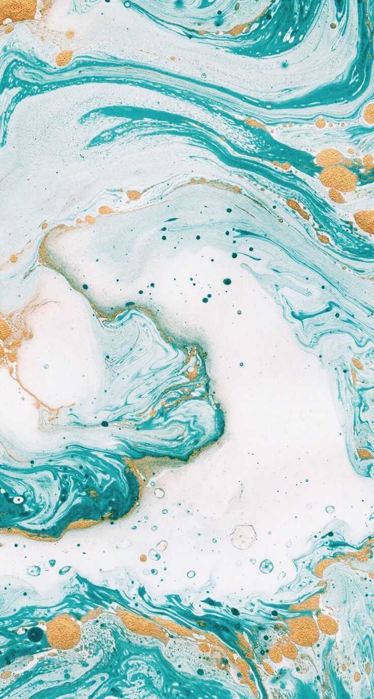 A close up of an abstract painting with gold and blue - Teal