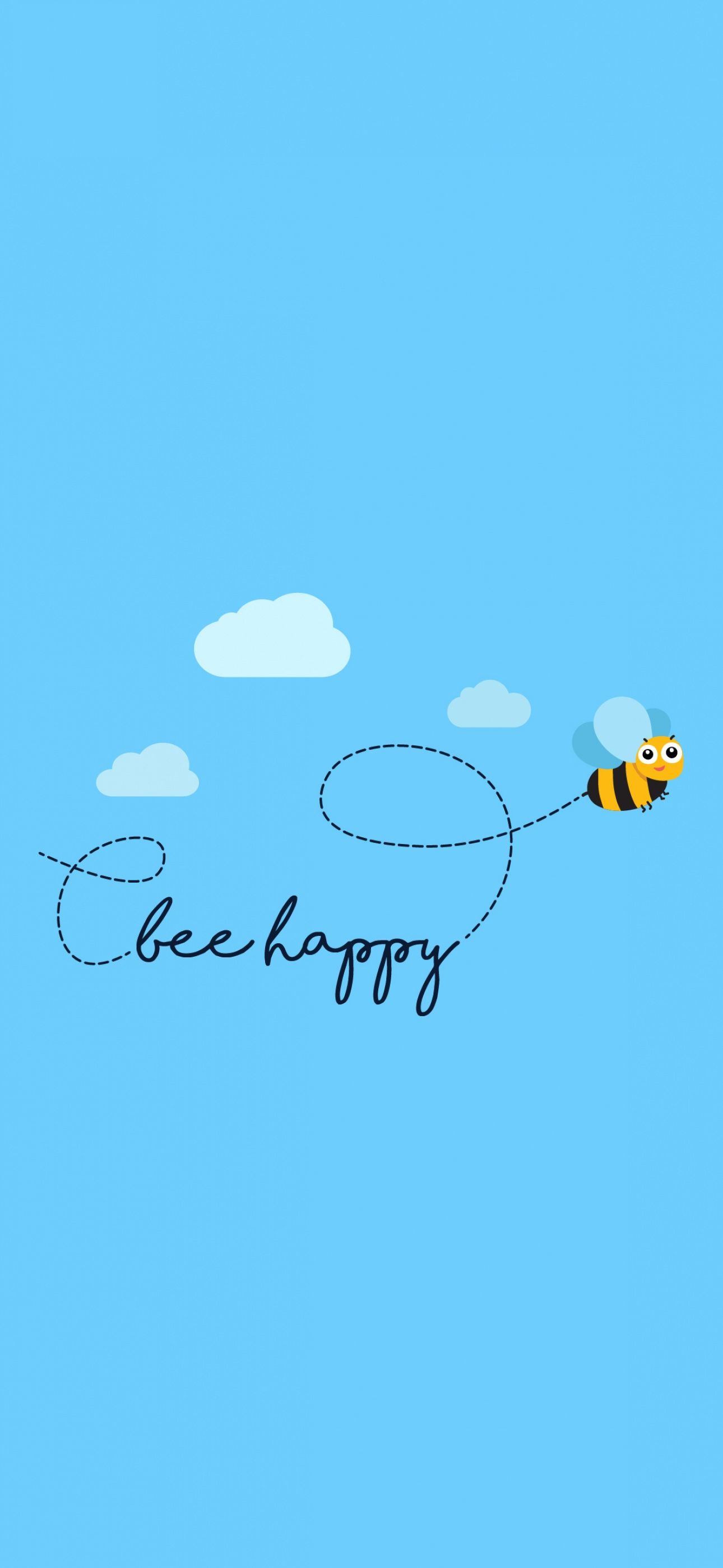 Bee happy Wallpaper 4K, Clear sky, Sky blue, Minimal