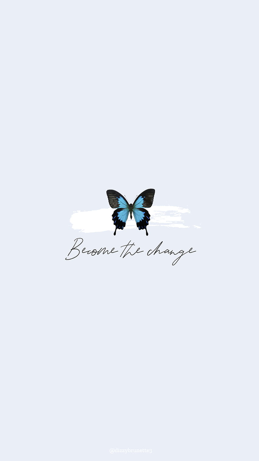Blue butterfly wallpaper, phone background, aesthetic, blue, black, white, become the change - VSCO