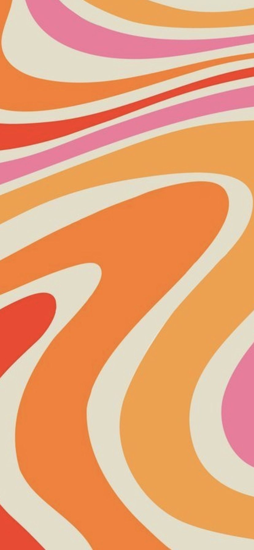 Aesthetic iPhone wallpaper with a wavy pattern - Orange