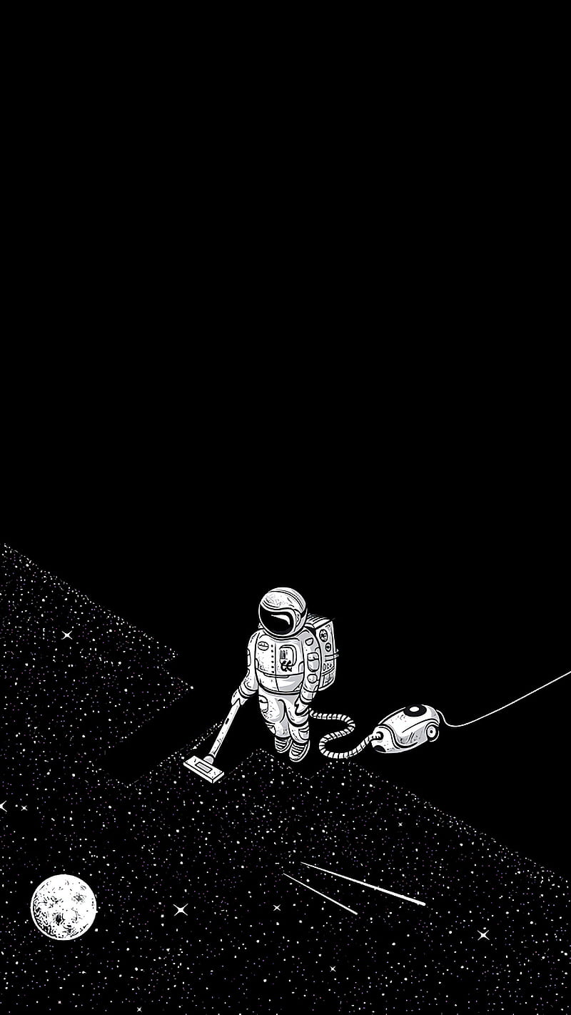 A black and white image of an astronaut on the moon - Clean