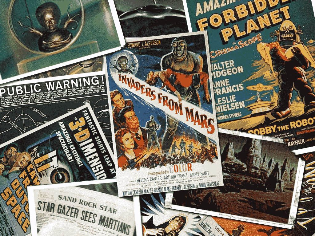 A collection of posters for science fiction movies - 50s