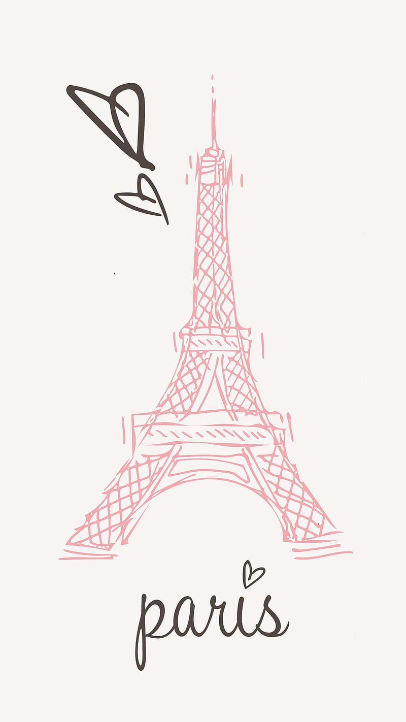 Paris, cute, france, girl, girly, heart, corazones, pink, soft, HD phone wallpaper