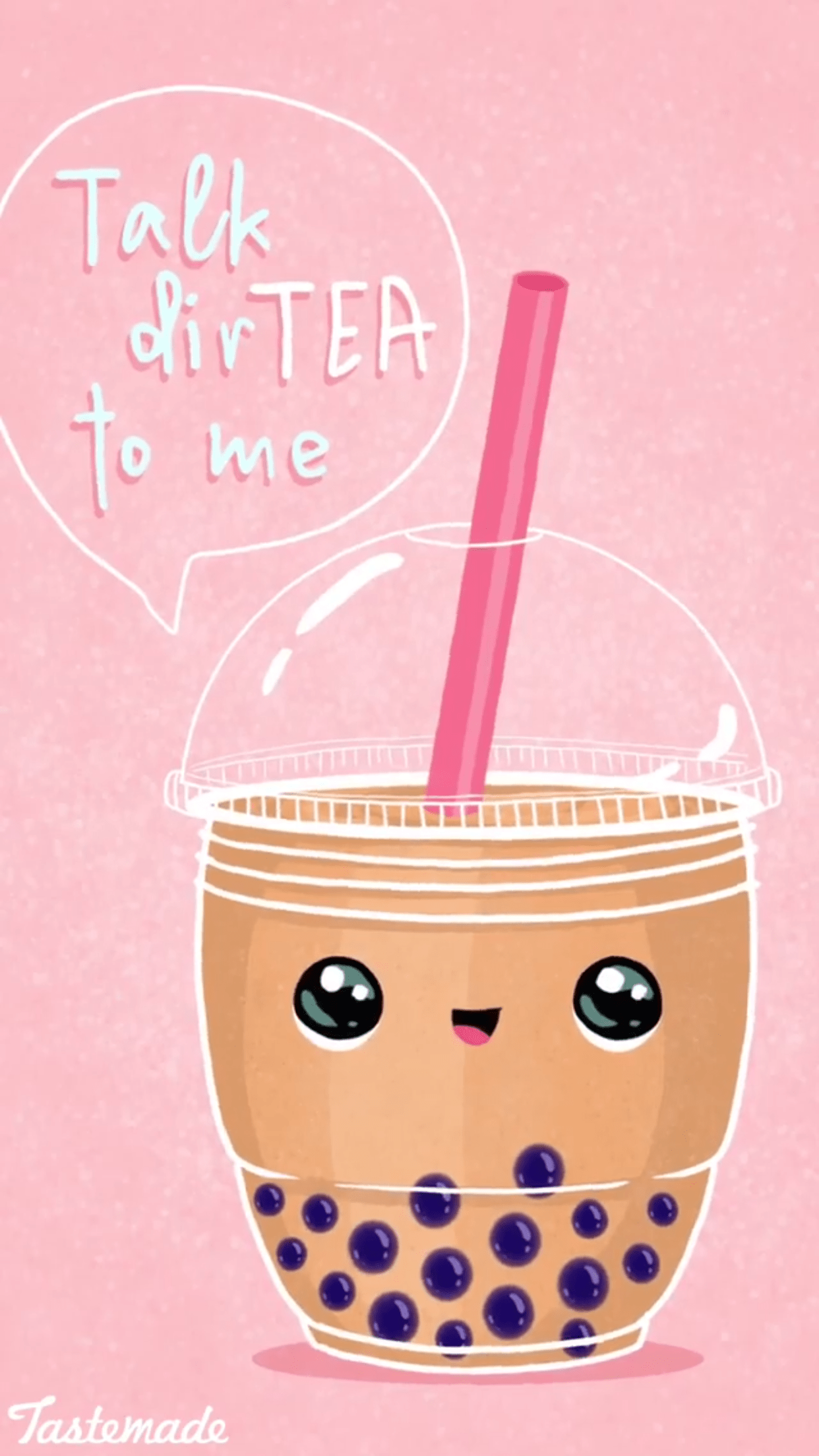 A cup of boba tea with the words talk dirty to me - Boba