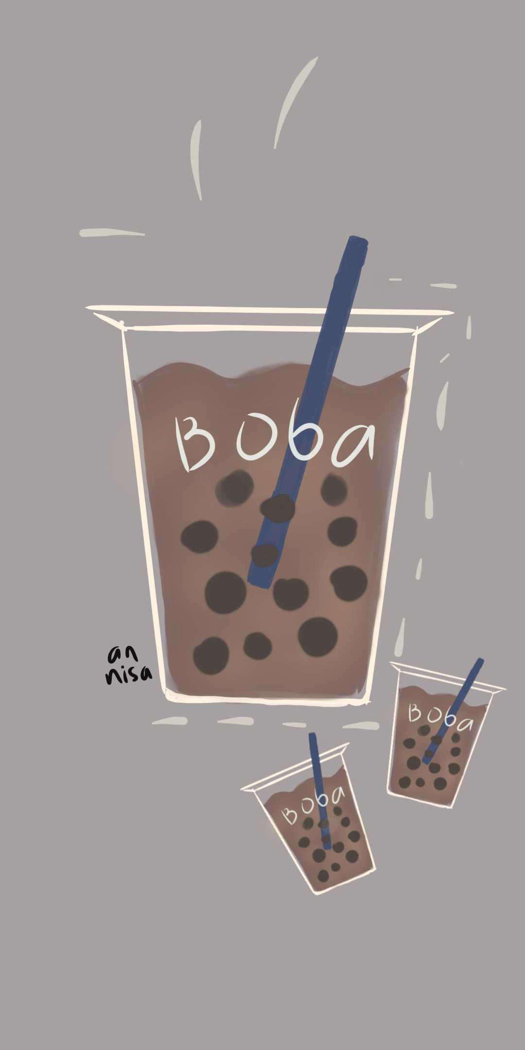Boba tea wallpaper I made for my phone! - Boba, chocolate