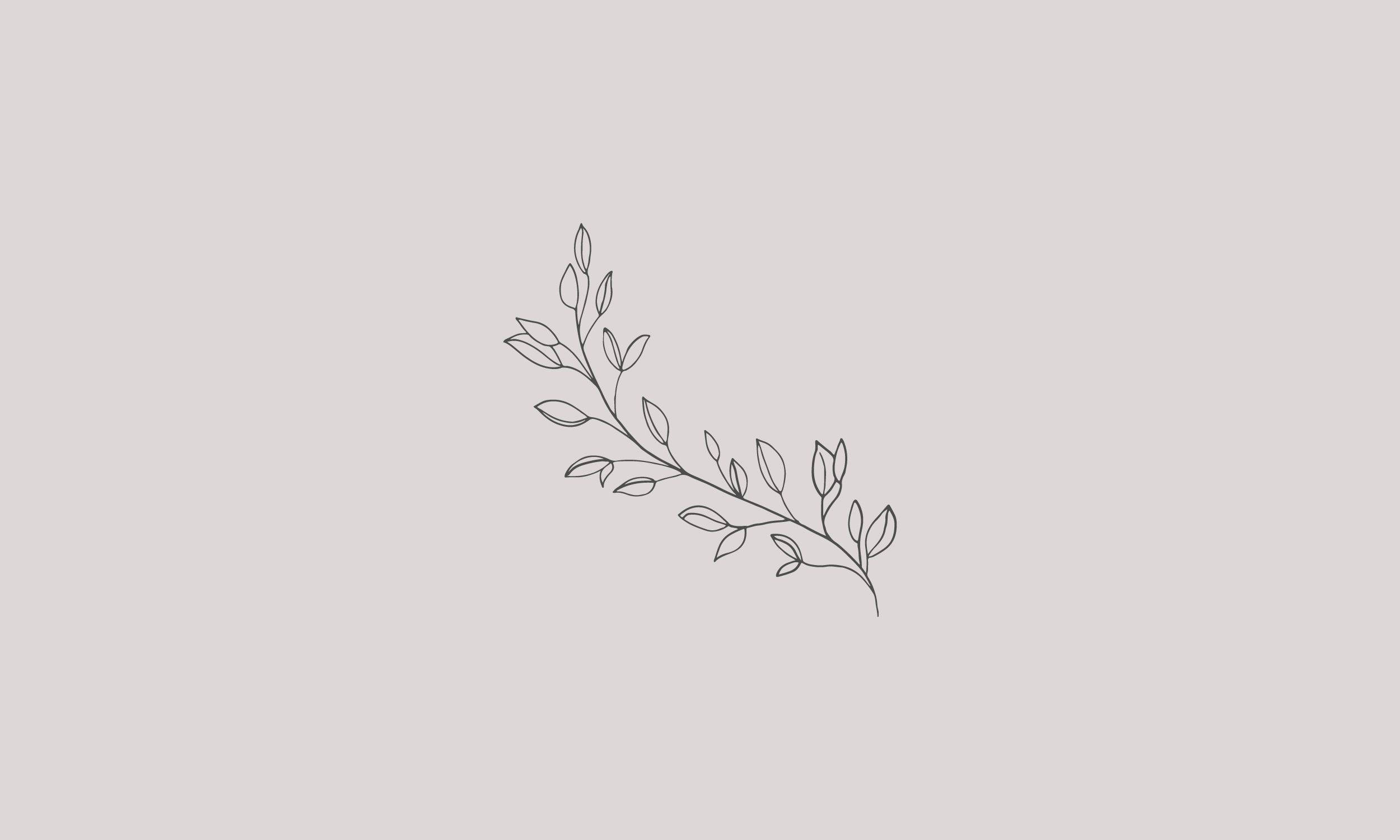 A simple, elegant logo of a sprig of leaves - Minimalist
