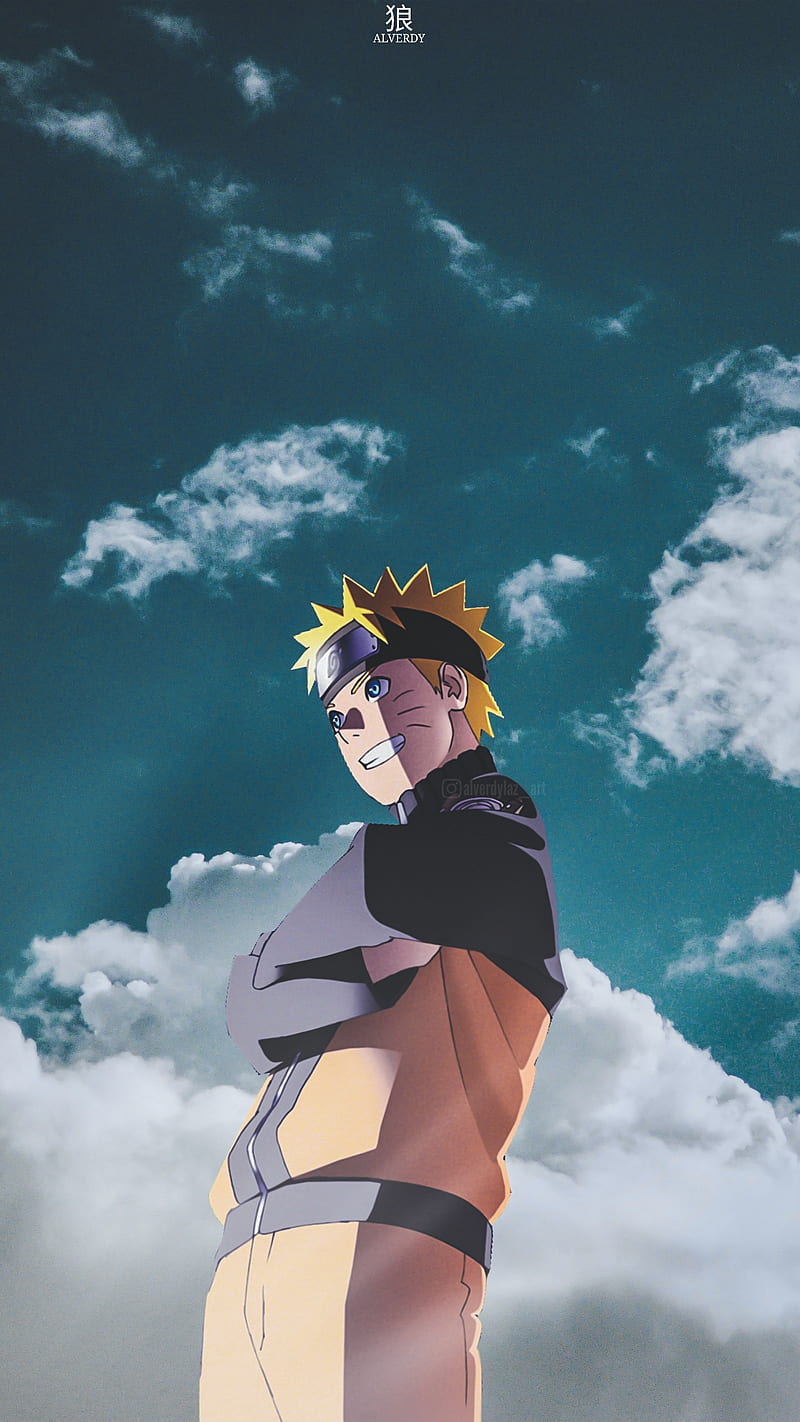 Naruto Uzumaki, sky, anime aesthetic, anime, clouds, anime, naruto shippuden, HD phone wallpaper