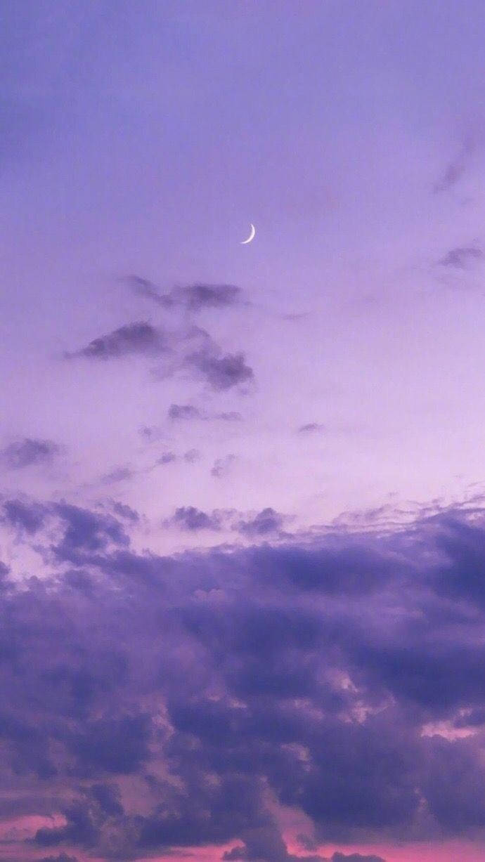 Download Purple Aesthetic Phone Crescent Moon Wallpaper