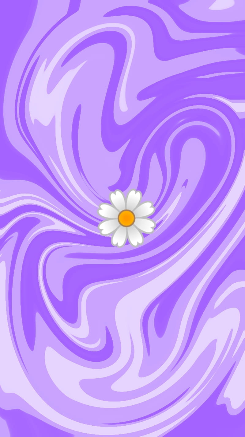Daisy, aesthetic, cute, pretty, purple, swirl, HD phone wallpaper