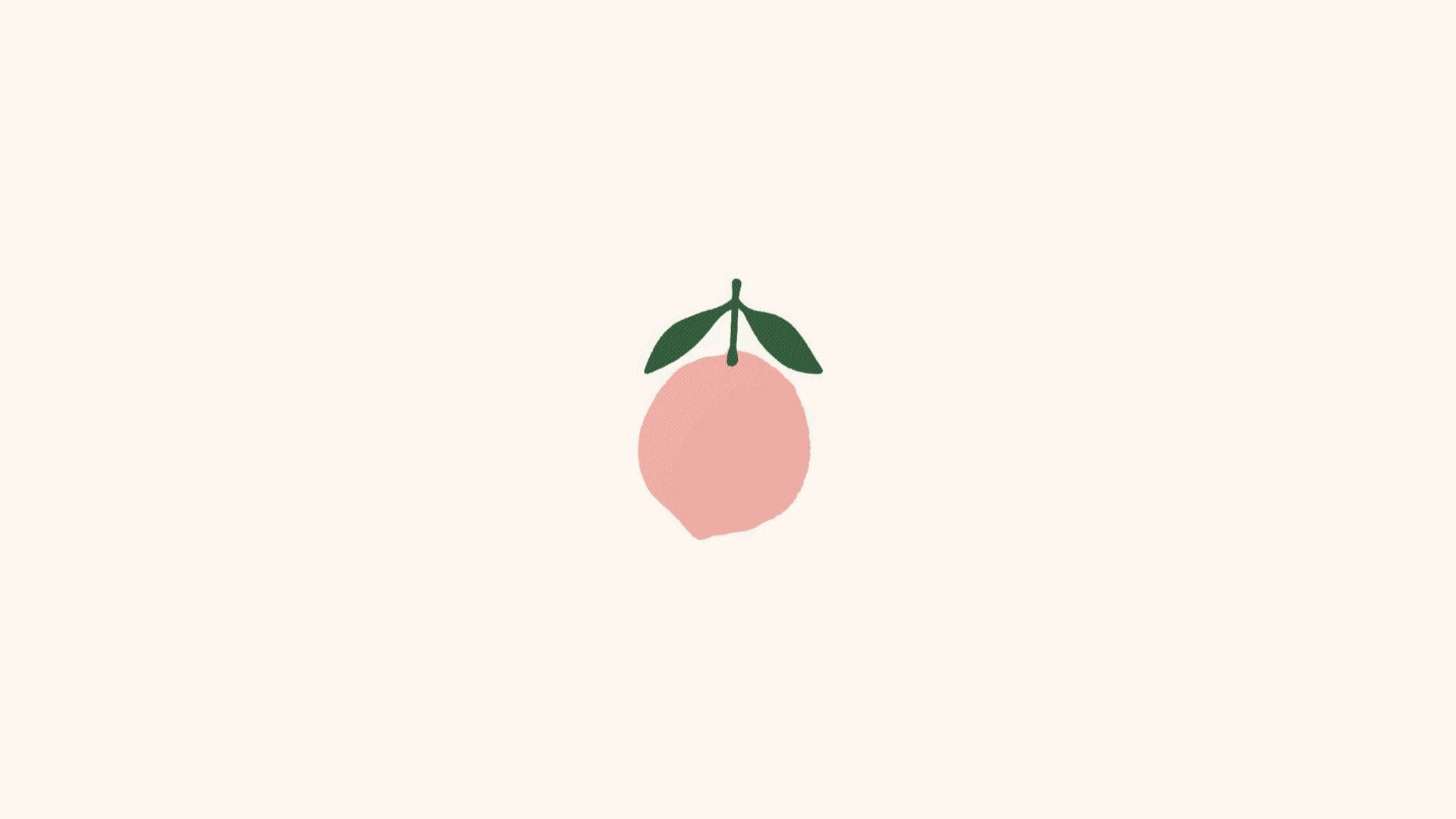 A pink lemon with green leaves on a white background - Peach, fruit