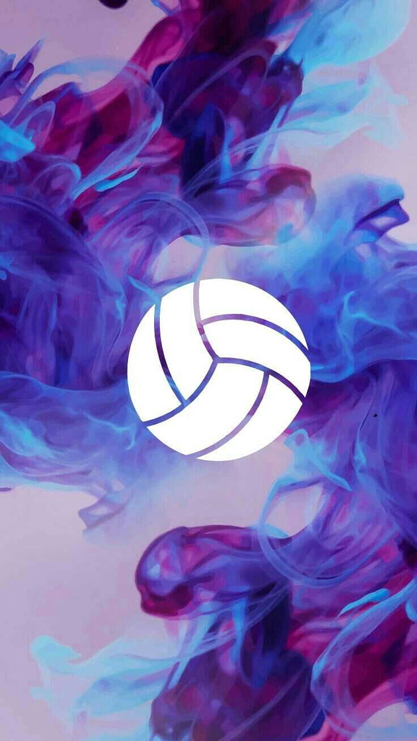 The volleyball logo is in purple and blue - Volleyball