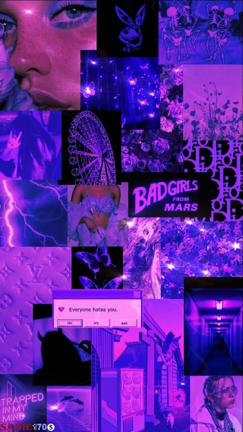 A collage of purple pictures with text - Euphoria