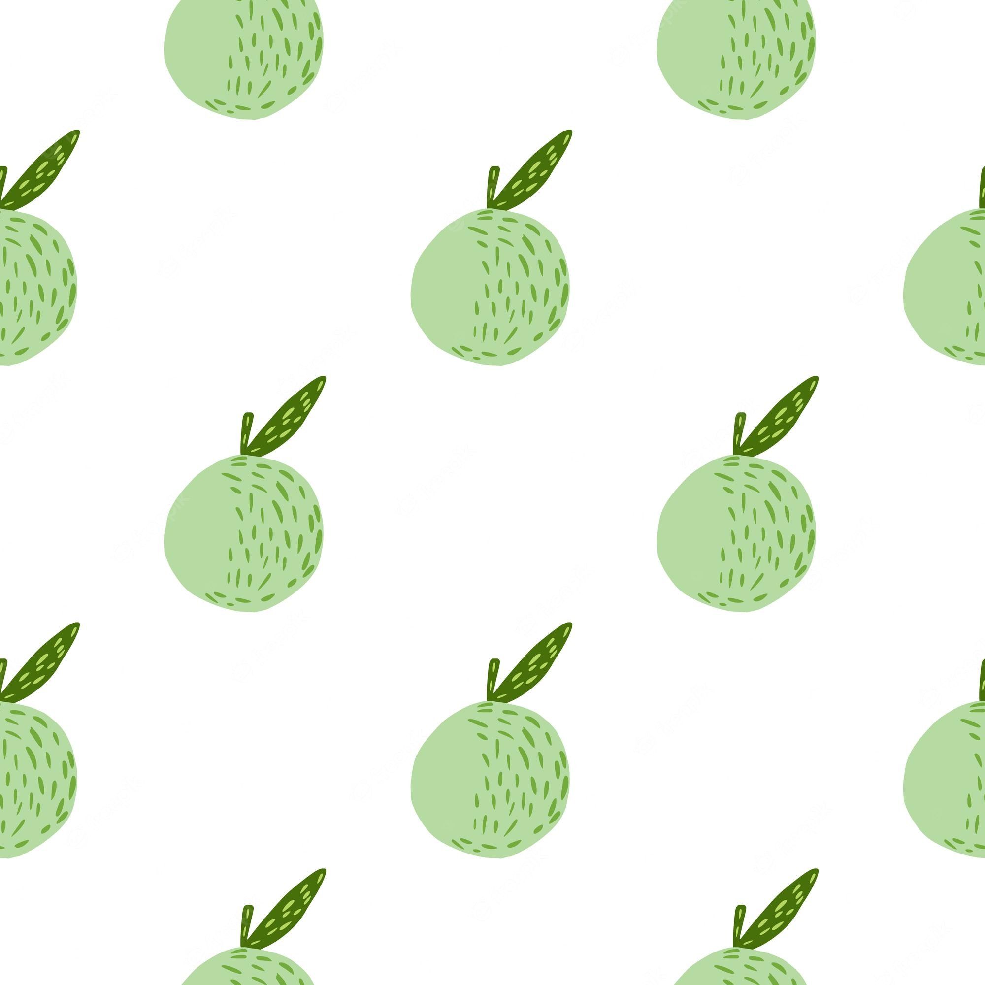 Premium Vector. Isolated seamless fruit pattern with green pastel apple silhouettes. white background. healthy food print. flat vector print for textile, fabric, giftwrap, wallpaper. endless illustration
