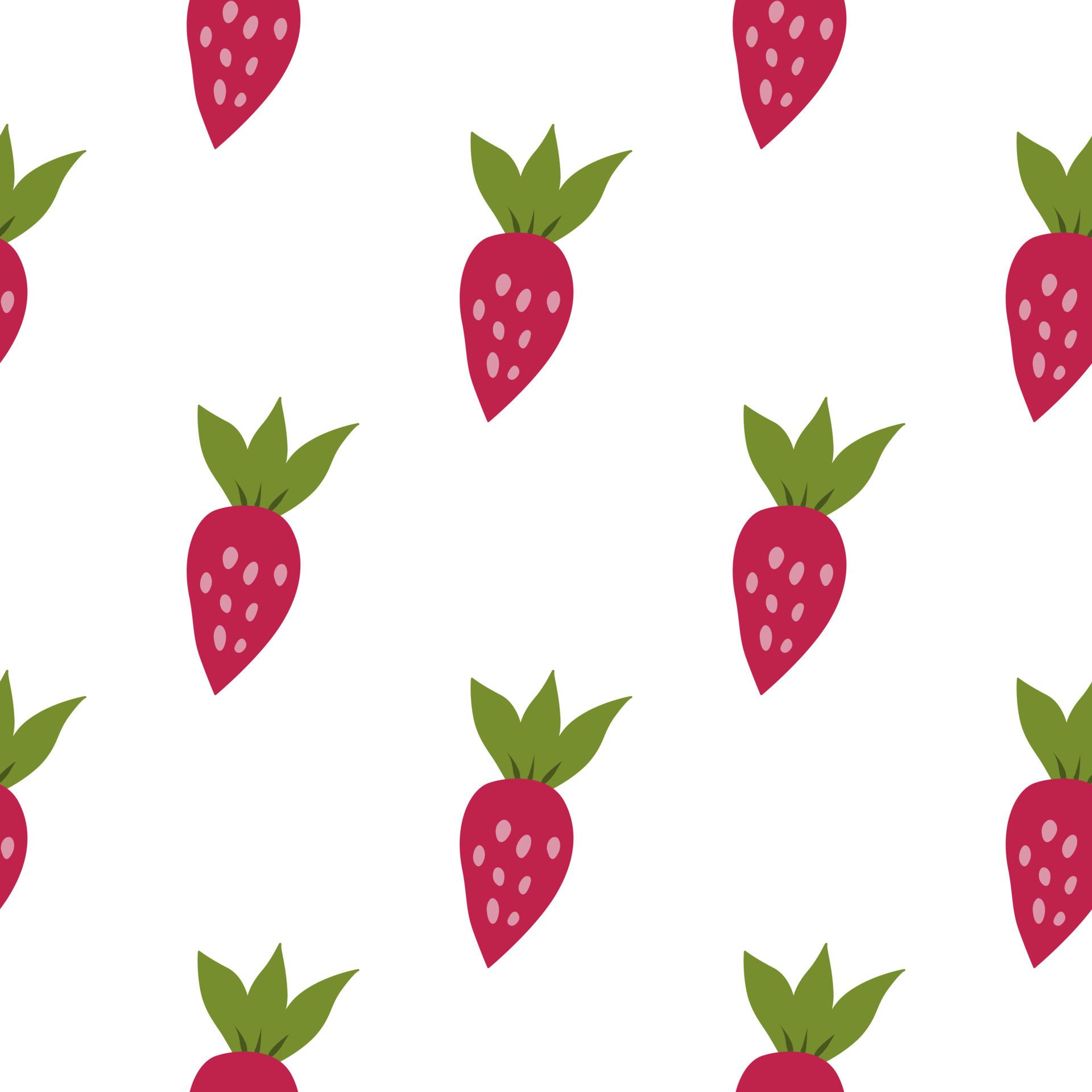Simple strawberry seamless pattern. Hand drawn strawberries wallpaper. Fruits backdrop