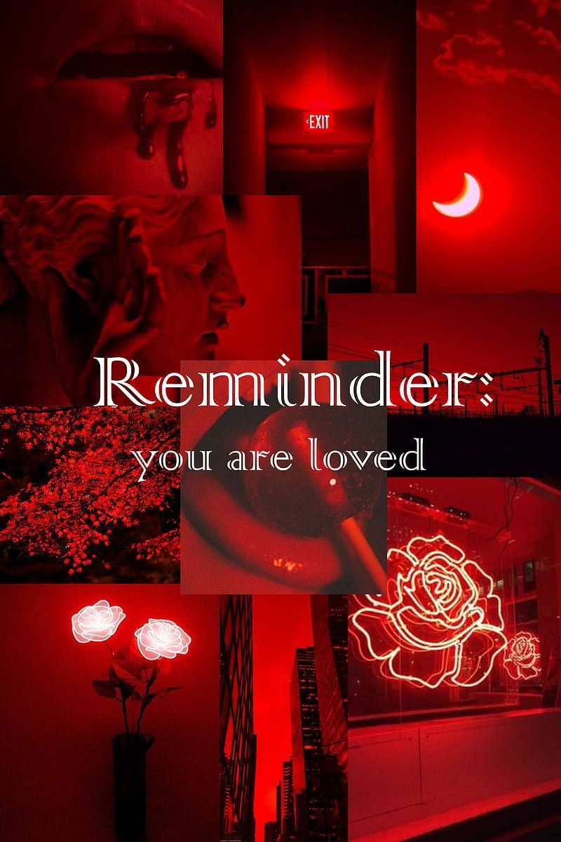 A collage of pictures with the word remember in red - Neon, neon orange, dark red, red, neon red