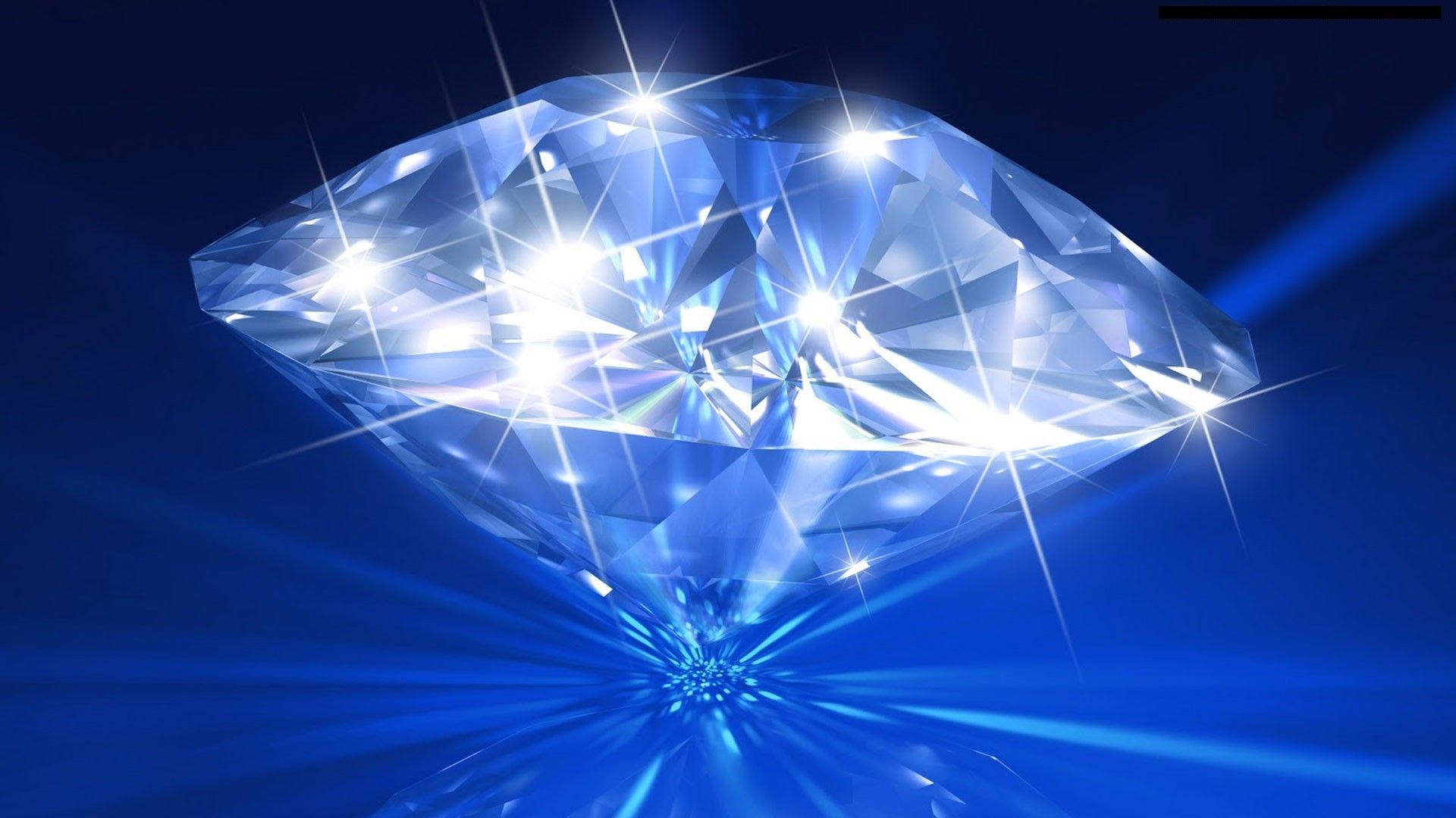 A diamond with blue rays coming out of it - Diamond