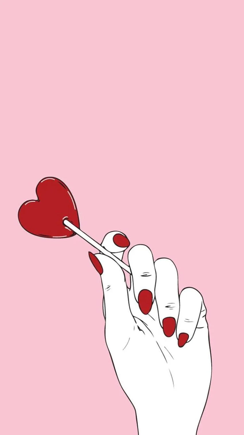 Fondos. Aesthetic iphone, background, Cute, Red Nails HD phone wallpaper