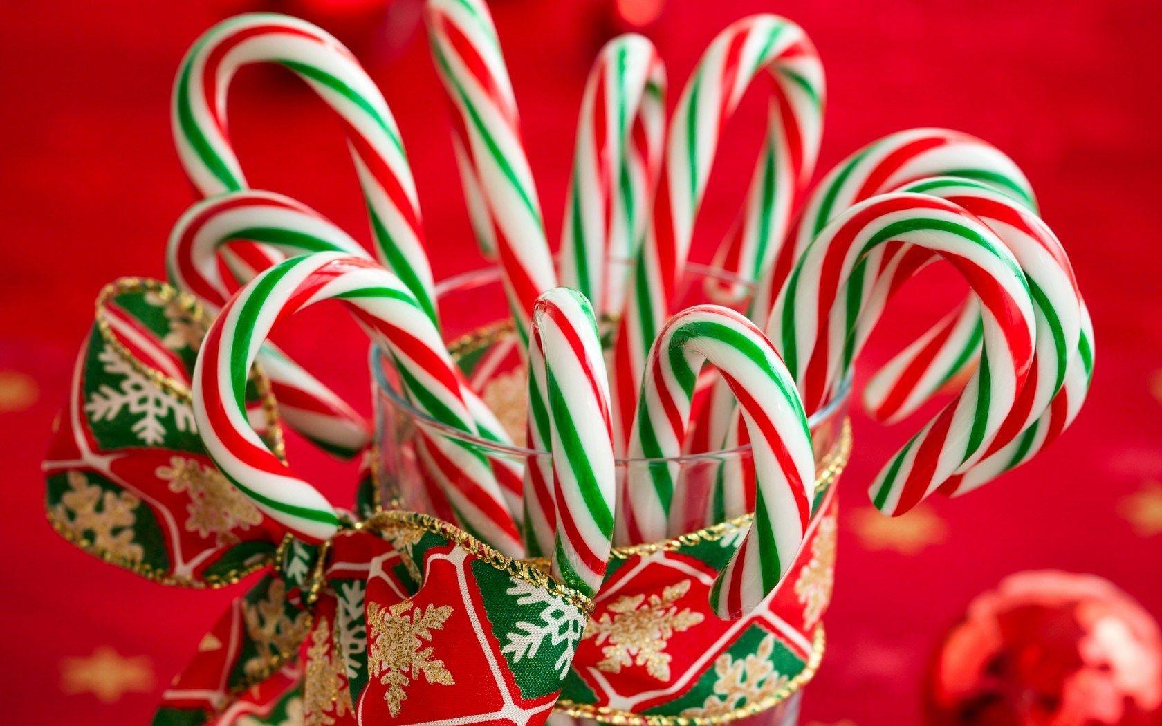 Christmas candy canes in a glass bowl - Candy cane