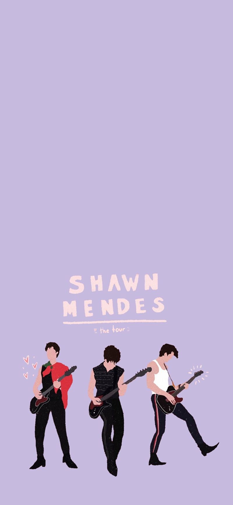 The cover of a book with three men playing guitars - Shawn Mendes