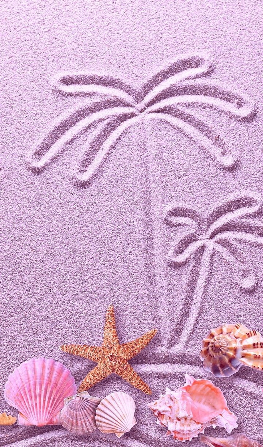 A beach scene with sand and shells - Starfish