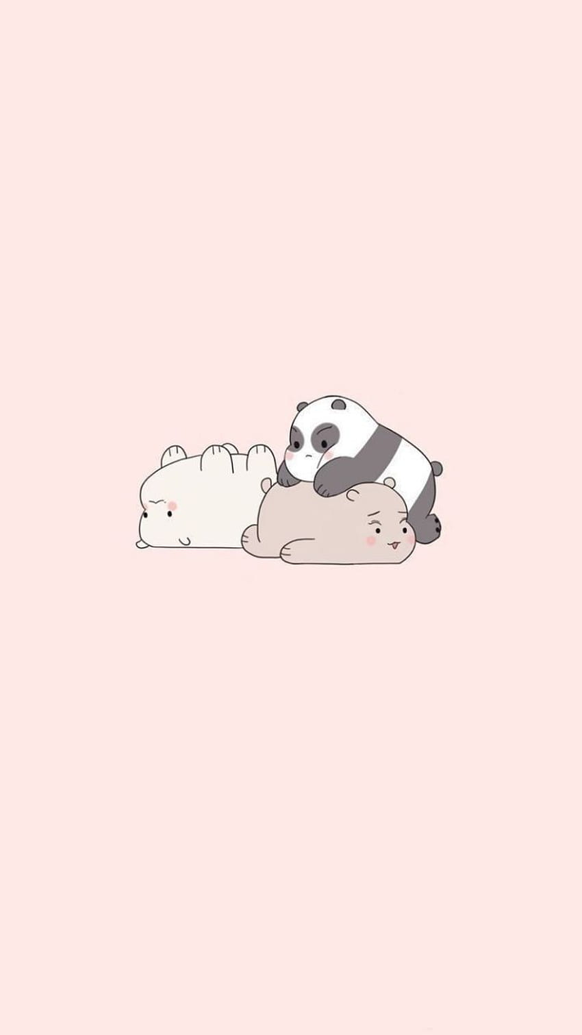 A panda and two cats laying on the ground - We Bare Bears