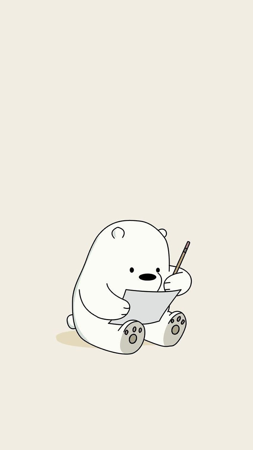Ice bear from we bare bears eating a popsicle - We Bare Bears
