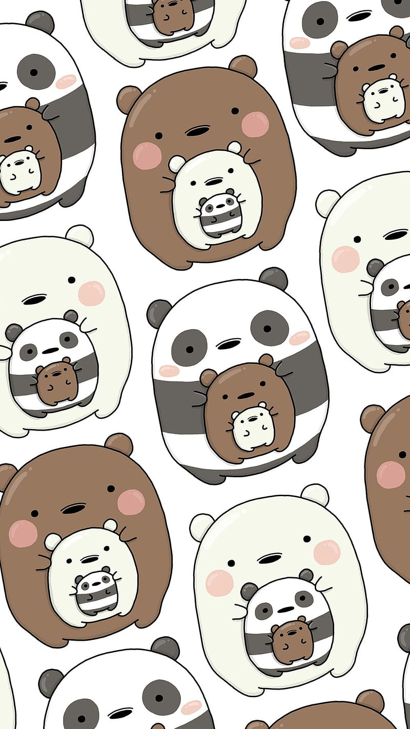 We bare bears, ice bear, panda, grizzly, HD phone wallpaper