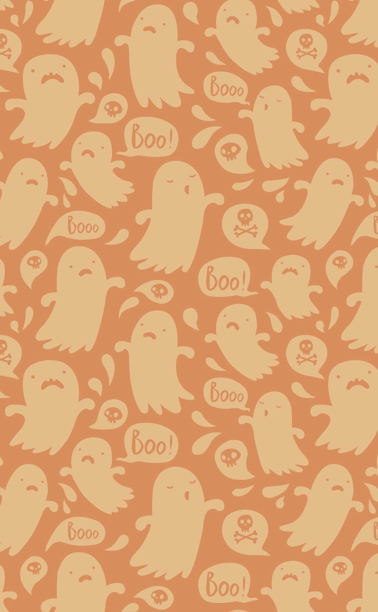 Halloween background with ghosts and the word Boo - Halloween, spooky, ghost, cute Halloween