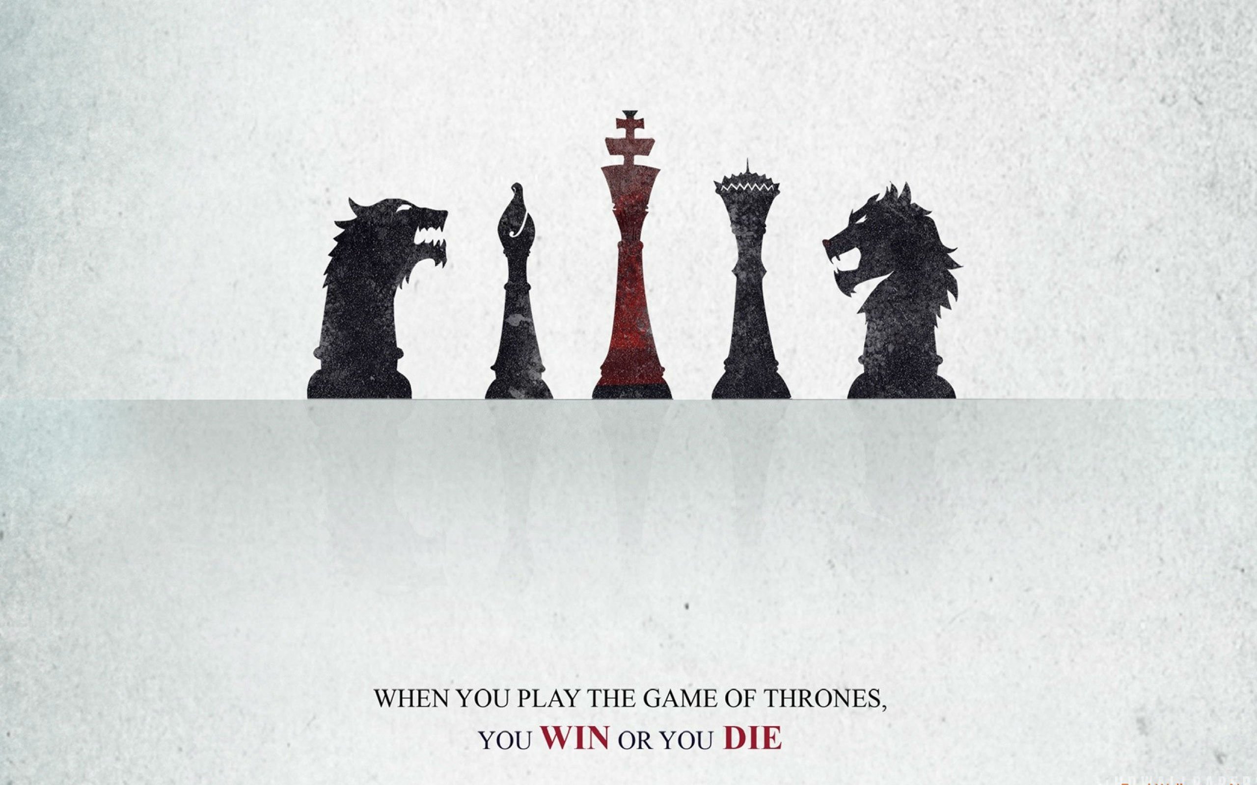 A minimalist Game of Thrones poster with the Stark sigil and the quote 