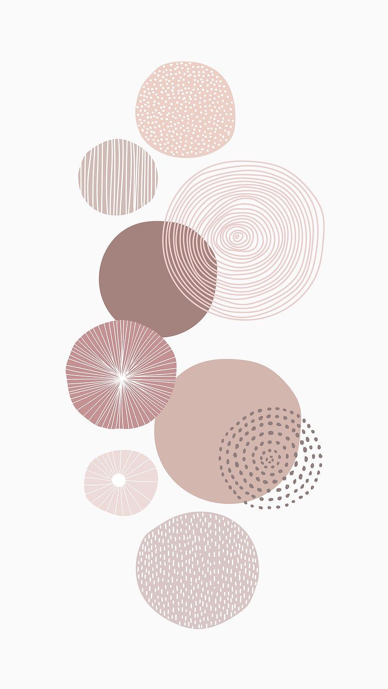 A poster with circles and dots in pink - Rose gold