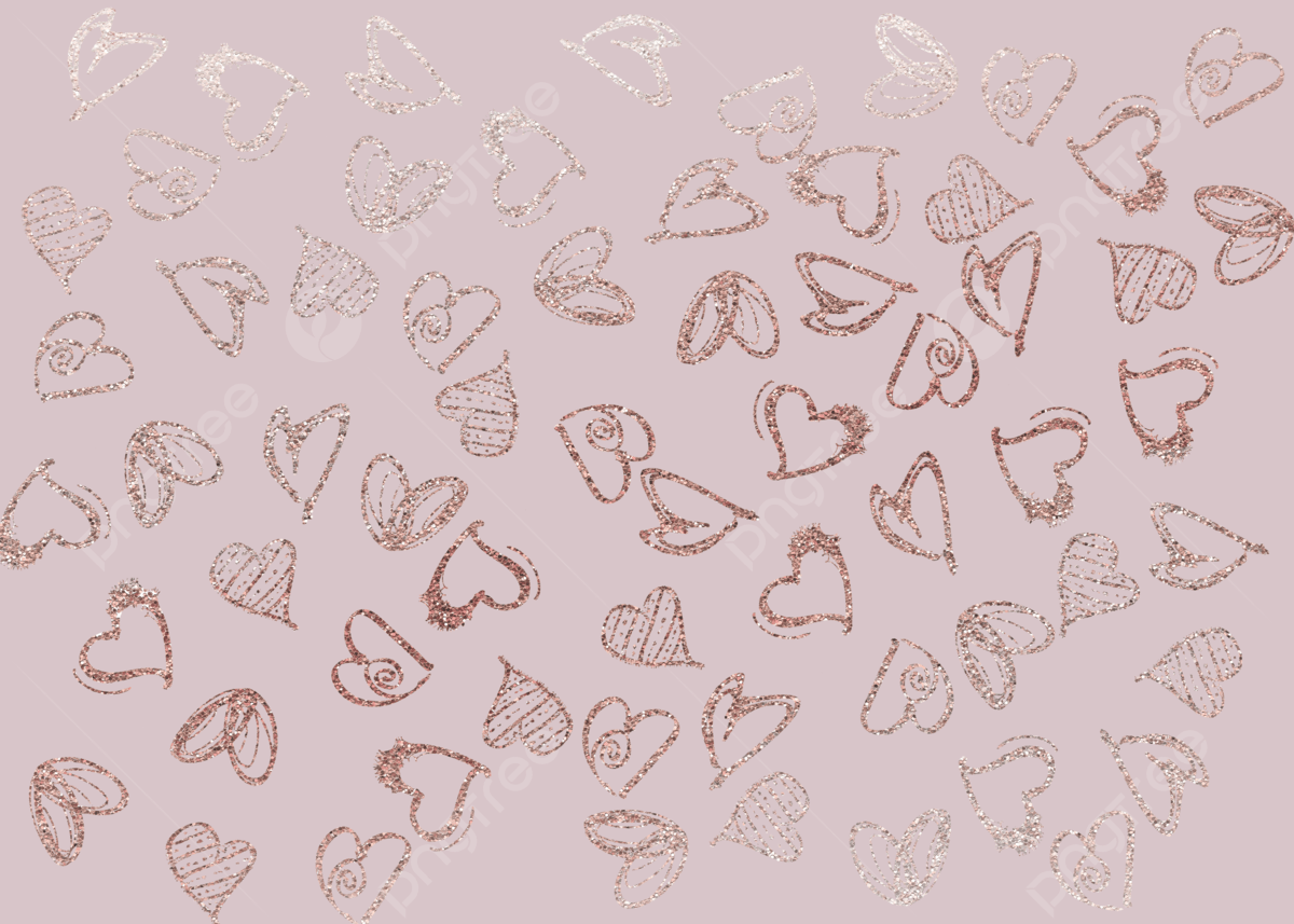 Rose Gold Glitter Aesthetic Art Background Love Heart, Rose Gold, Flashing, Aesthetic Art Background Image for Free Download