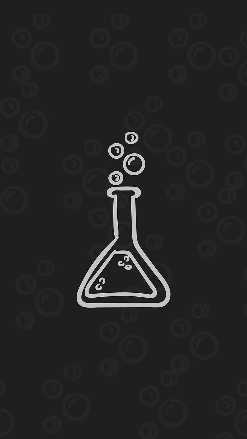 Chemistry, black, clea, flat, hc, logo, minimal, new, science, simple, HD phone wallpaper