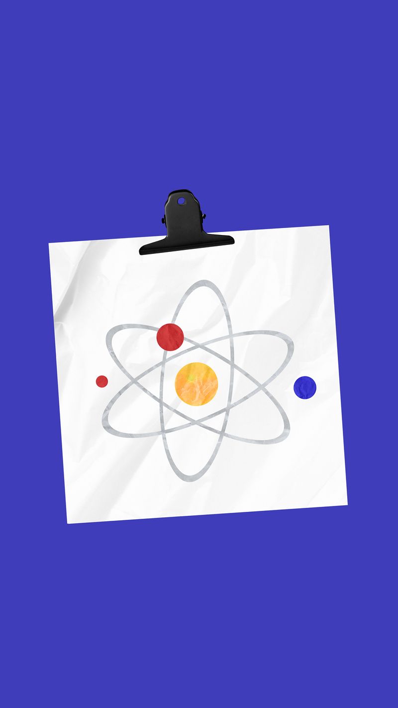 A clipboard with an atom on it - Chemistry