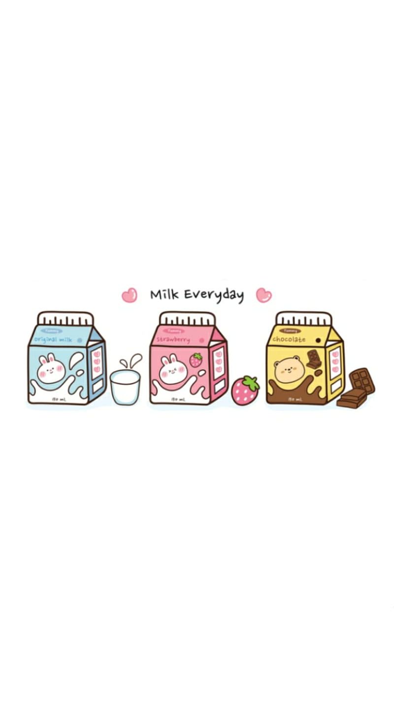 Little everyday kawaii milk carton wallpaper - Chocolate, milk