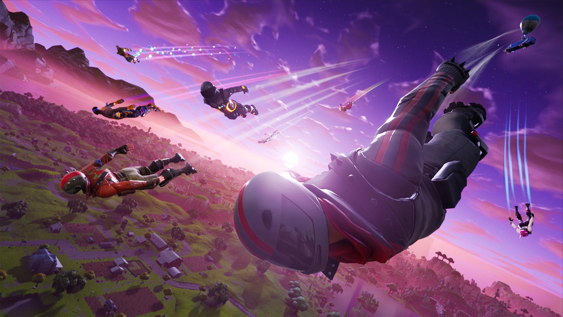 Fortnite players are falling from the sky in this screenshot - Fortnite