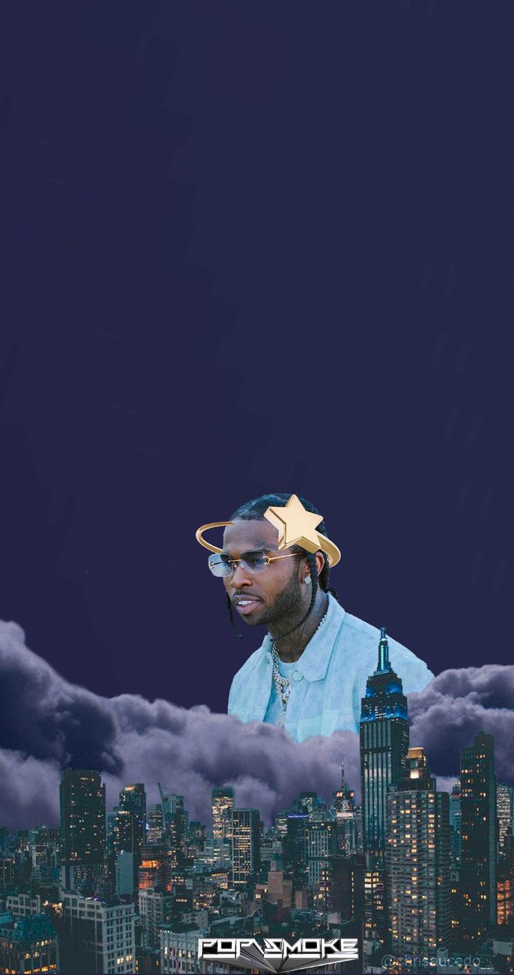 Ty dolla sign, above the clouds, cityscape background, aesthetic wallpaper, pop smoke - Pop Smoke