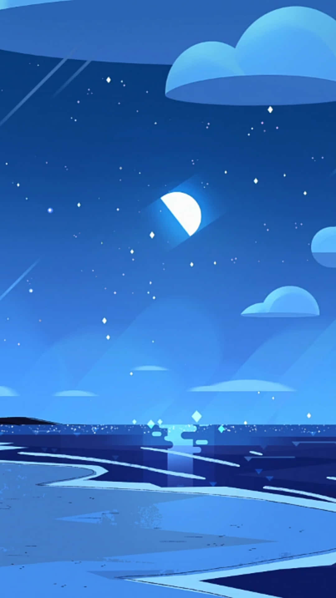 A cartoon of the ocean at night - Steven Universe