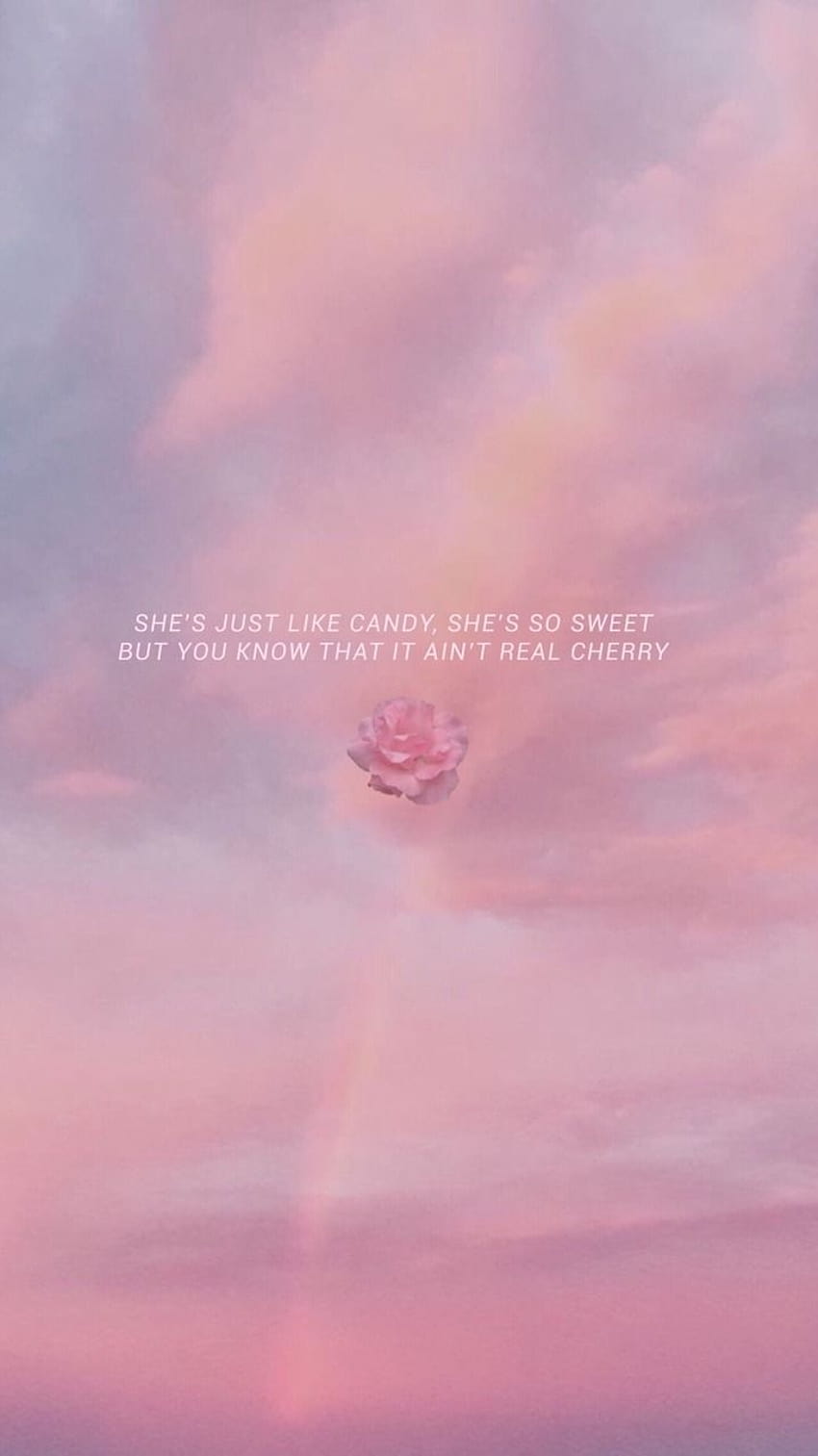 Pink aesthetic wallpaper, cotton candy, quote about a girl - Doja Cat
