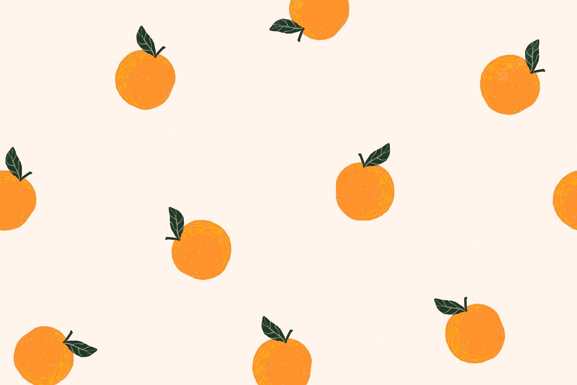 Free Vector. Orange background desktop wallpaper, cute vector