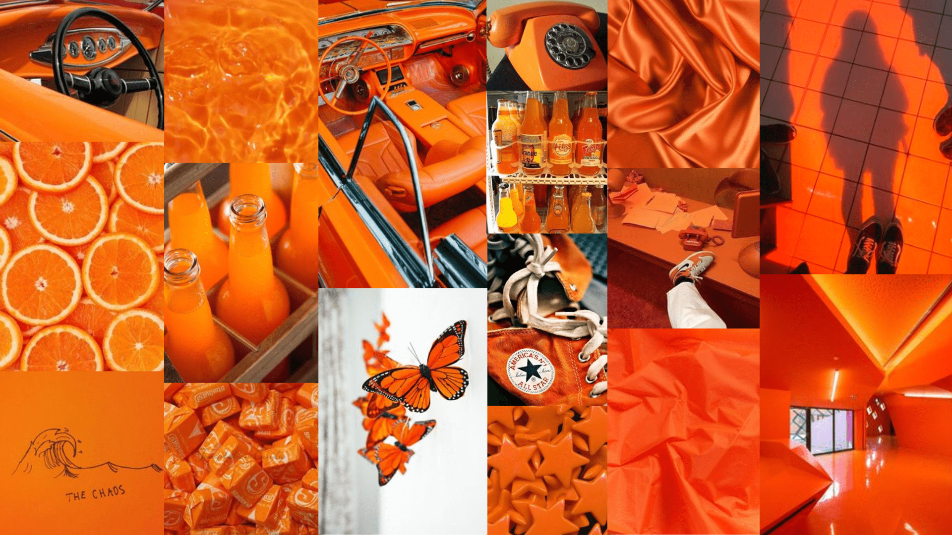 A collage of pictures that are orange - Orange