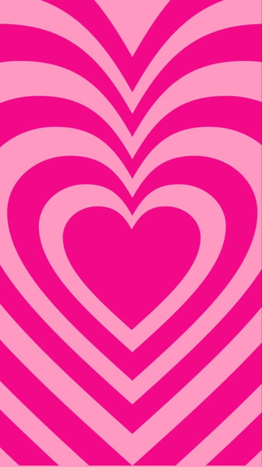 A pink and white striped heart pattern - Heart, pink heart