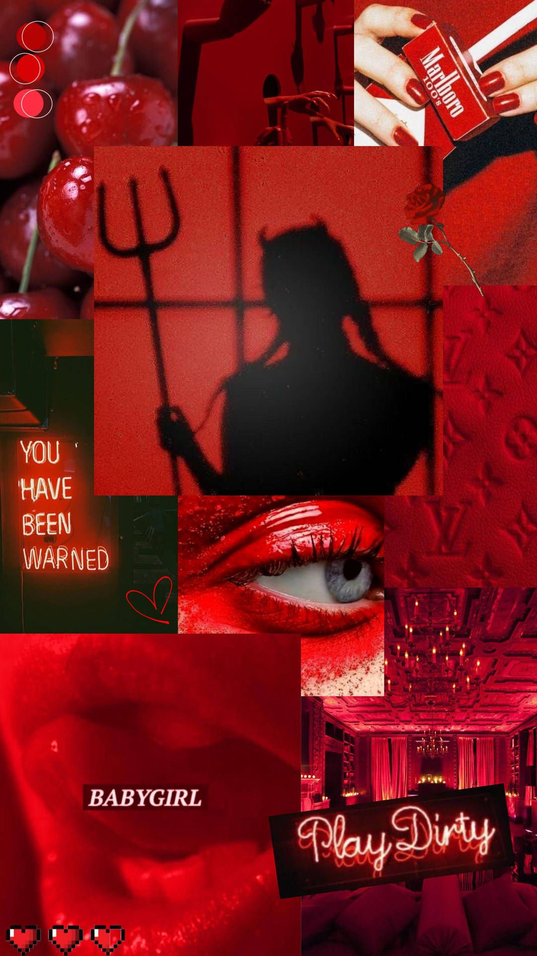 A collage of pictures with red and black - Red, baddie