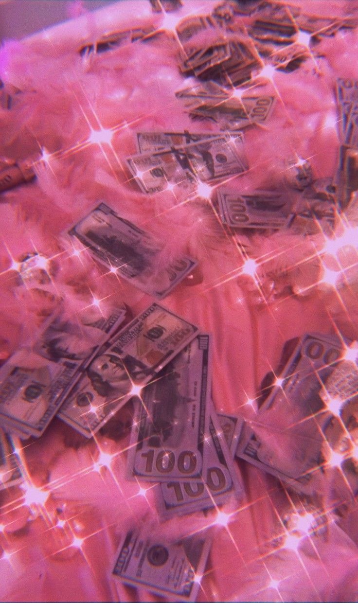 Aesthetic pink money wallpaper background for phone - Baddie, money, gangster